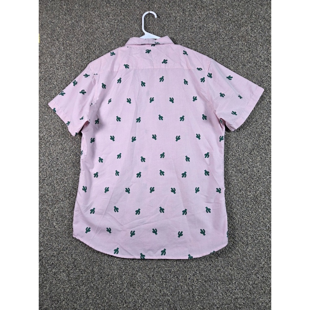 Molokai Surf Co Button Down Shirt Mens Large Pink Cactus Print Short Sleeve - Picture 7 of 10